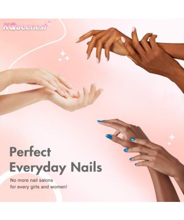 Buy Kxamelie Long Ballerina Artificial Nails - 24 Gold Foil Press On Nails for Women & Girls | Ombre Acrylic Stick On - Buy Online on GoSupps.com
