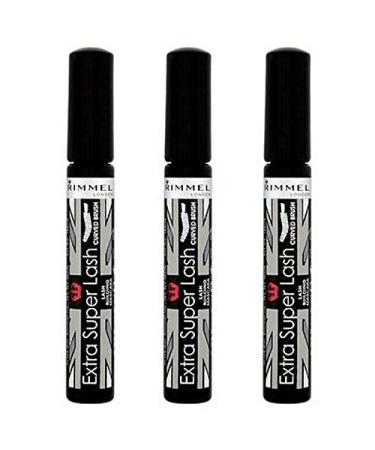 RIMMEL Set van 3 stuks Mascara Extra Super Lash Volume Curved Brush 101 Black 8 ml