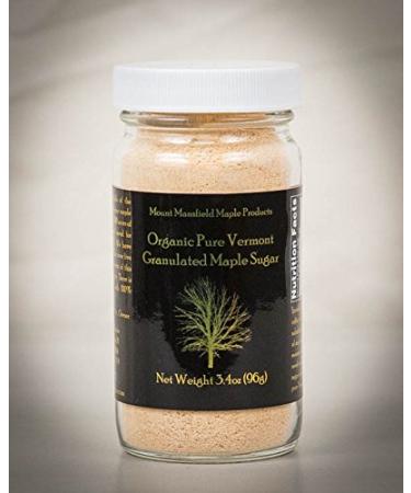 Mansfield Maple-Certified Organic Granulated Pure Vermont Maple Sugar 3.4oz Glass Jar