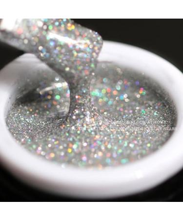 Laser Kaleidoscope Nail Polish Gel Supper Flash Reflective Symphony Diamond Broken UV LED Universal Nail Gel Polish Varnish - (Color: Sliver)