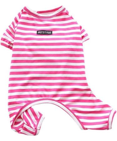Buy BT BEAR Classic Striped Dog Pajamas - Soft Cotton Overall for Pugs French Bulldogs & Cats - XL Hot Pink - Buy Online on GoSupps.com