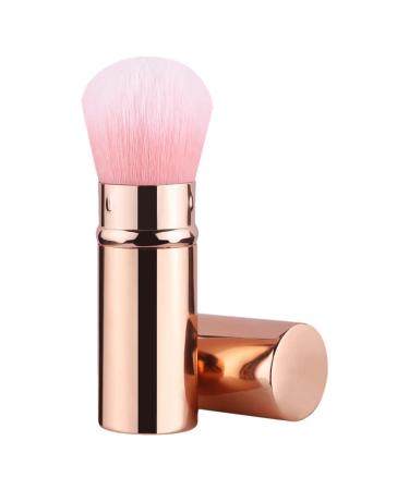Kapaunn Telescopic Makeup Brush | Small Multipurpose Cosmetics Brushes | Portable Face Makeup Brushes Beginner Friendly Powder Brush for Home Travel Gold