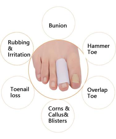 Hoogoo Gel Toe Sleeves 4 Pack Toe Tubes Protectors Pads for Middle Toe Relief Pain From Corns Blisters Calluses Sore Bent Stubbed Hammer Toes - Buy Online on GoSupps.com