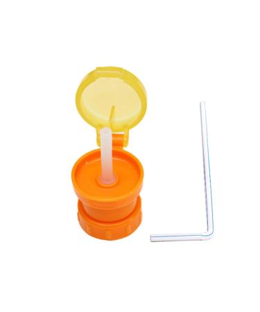 Spill Proof Water Bottle Straw Cap Portable SodaWater Bottle Twist Cover Cap with Straw for Children Adults Bottle Cap Spout Adapter with Straw Protects Kids Mouth No Spill Silicone Water Bottle