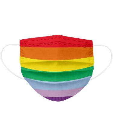 Ecnobia - 80 Pcs Disposable Safety Face_Masks Non-Woven Thick 3-Layer Breathable with Comfortable Elastic Earloop Mouth and Nose Protection New Upgraded Rainbow for Adults - Multicolored 80 count (Pack of 1) Multicolored - Buy Online on GoSupps.com
