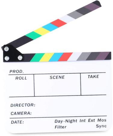 Neewer Acrylic Director's Film Clapboard 10x8/25x20cm Slate with Color Sticks - Buy Online on GoSupps.com