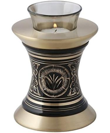 Majestic Golden Aura Tealight Urn - Black & Gold Candle Urn for Ashes | Memorials4u - Buy Online on GoSupps.com