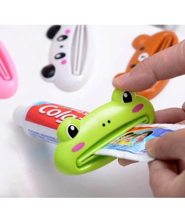 Kids Toothpaste Squeezer 4 Pack Animal Design: Bear, Frog, Cat, Panda | Plastic Makeup Tube Squeezer - Buy Online on GoSupps.com