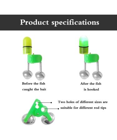 Dongker LED Fishing Bells - 10-Pack Eel Bells with Clamp | Portable Double Fishing Bells for Outdoor Fishing Rods - Buy Online on GoSupps.com