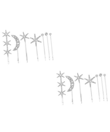 Angoily 2 Sets Fringe Bobby Pin Hair Accessories Side Clip Barrettes for Girls Hair Clips for Teen Girls Hair Barrette Goody Hair Clips for Women Star Hair Clips Rhinestone Simple Headgear
