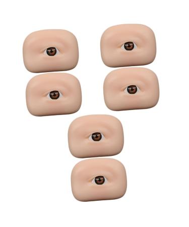 FOMIYES 6 pcs Eyebrow Practice Makeup Training Silicone Eyeshadow Skin Boards 1 count (Pack of 1) As Shownx3pcs