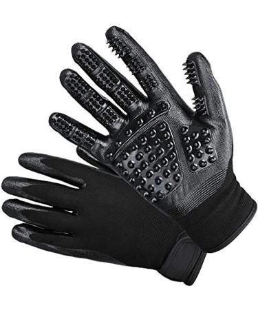 Nexsol Upgraded Pet Grooming Gloves Deshedding Gloves for Dogs Cats & Horses Pet Hair Remover Glove Hair Glove with Enhanced Five Finger Design
