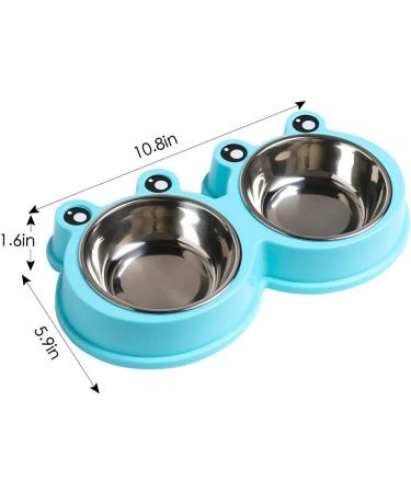 Premium Stainless Steel Double Pet Bowls | No-Slip Cute Modeling | Sky Blue | For Dogs, Cats, Rabbits, and Other Pets - Buy Online on GoSupps.com