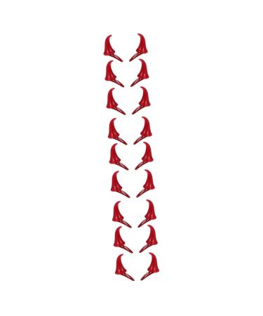 Beaupretty 9 Pairs Halloween Decorative Red Horn Barrettes outfits for girls girl hair clips hair clips for demon horns hair clips Halloween Horn Clips Devil Horn Barrette Horn Hairpin