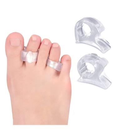 Toe Separator Hallux Valgus Bunion Corrector - 1 Pair Gel Toe Separators Clear - Separator for Crooked Toes Hammer Toes Overlap