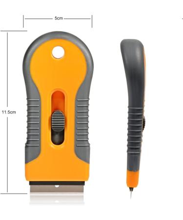 EHDIS Ceramic Scraper with 10 Stainless Steel Blades - Car Sticker, Glass Cooktop, Label, Glue, Paint Adhesive Remover Tool - Yellow - Buy Online on GoSupps.com