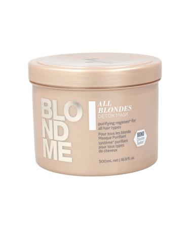 BlondMe All Blondes Detox Mask 16.9 oz and M Hair Designs Detangling Comb Blue (Bundle 2 Items)