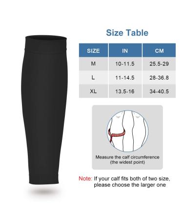 Calf Compression Sleeves 20-30mmHg Graduated Pressure for Swelling & Varicose Veins - Black-M - Buy Online on GoSupps.com