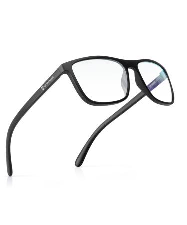 Bloomoak Clear Night Driving Glasses Non-Tinted Night Vision Glasses with Anti Reflective Coating Black Frame
