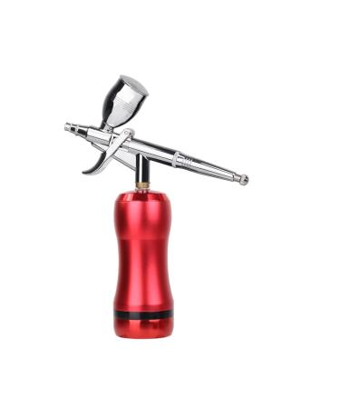 Mini Airbrush with Compressor Gun Cleaning Kit Replace Battery Spray Paint Foundation Makeup Model Cosmetics Device (Size : Part A Red)
