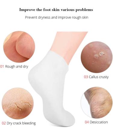 1Pair Moisturizing Socks Overnight Spa Cotton Socks Treatment Intensive Repair Dry Cracked Feet White XL - Buy Online on GoSupps.com