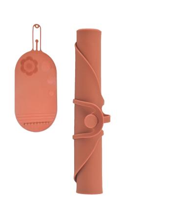 Silicone Makeup Pad Silicone Brush Cleaning Tool - Brush Clean Pad for Cosmetic Brushes Multifunctional Portable Cosmetic Brush Scrubber Mat Pad brown