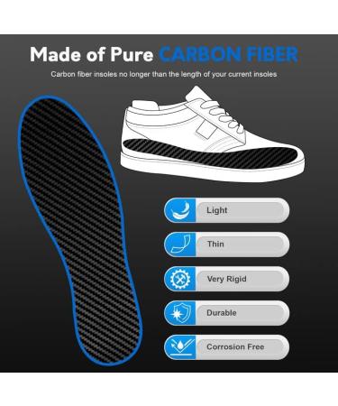 Carbon Fiber Insole for Arthritis, Turf Toe, Foot Fractures - 1 Piece Orthotic Insert (265mm) - Buy Online on GoSupps.com