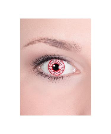 Bloodshot contact lens 3 -month lens with diopters -colored motif lenses with prescription (1 piece) -Dioptria: -2.5 -ideal for Halloween carnival Motto -Party Bloodshot -2.5 Dioptries