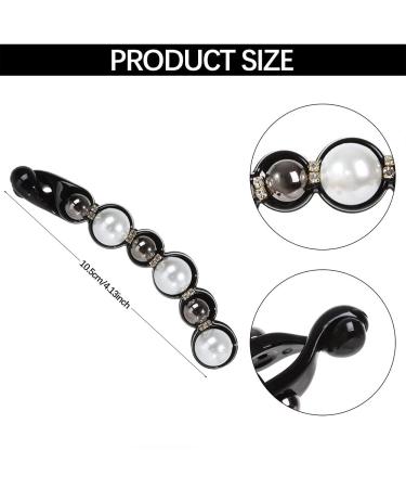 2pcs Rhinestone Pearl Banana Claw Ponytail Hair Clips - Stylish Hair Accessories for Effortless Elegance - Buy Online on GoSupps.com