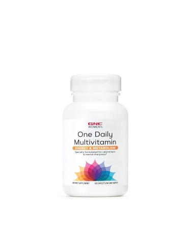 GNC Women's One Daily Multivitamin - Energy & Metabolism| Supports Increased Energy Performance Focus Metabolism and Cardiovascular Health | Daily Supplement for Women| 60 Caplets 60 Count (Pack of 1)