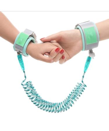 Baby anti-lost belt baby children Safety anti-lost walking hand belt wrist link bungee leash safety toddler harness removable bracelet with safety lock (green)
