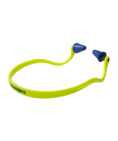 Sellstrom Reusable Banded Ear Plugs, Hearing Protection for Work, 25dB NRR, Hi-Viz Green/Blue, S23430 Banded Earplug