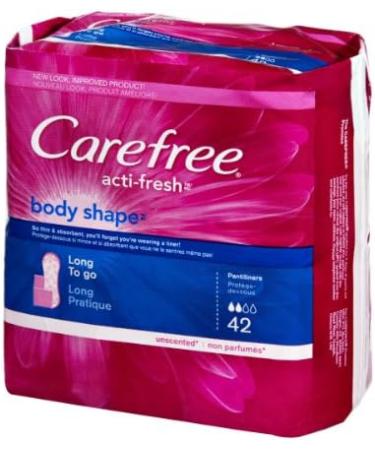 Carefree Body Shape Long To-Go Pantiliners Unscented - 42 ct | Absorbent & Discreet - Buy Online on GoSupps.com