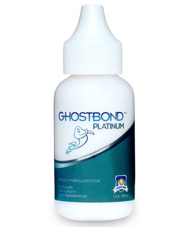 GHOSTBOND Platinum Water-Resistant Wig Glue for Extreme Heat - 1.3oz - Hair Replacement Adhesive for Poly and Lace Wigs. Invisible Bonding Hair Glue - Strong Hold Lace Front Glue 1.3 Ounce
