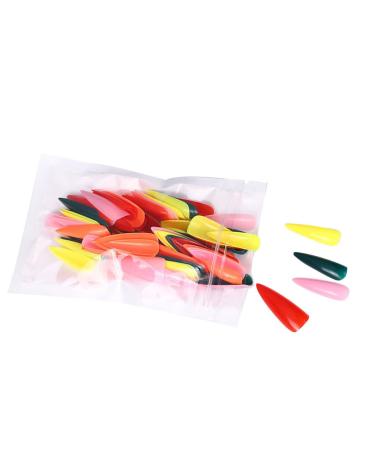 dijiusidy 1 Set Press on Nails Almond Fingernails Stick Solid Color Full Cover Art Decals Salon Supplies DIY Decorations Type 1