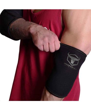 5mm Elbow Sleeves (1 Pair) for Weightlifting & Powerlifting - Compression Support for Men and Women - Medium Black/Black - Buy Online on GoSupps.com