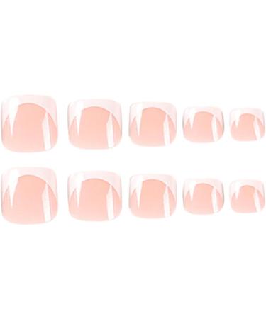 FEIlei 24Pieces French Artificial Toenails Shiny Rhinestones Toe False Nails Wearable - Buy Online on GoSupps.com