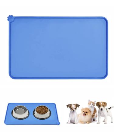 Emwel dog food mat silicone dog apple mat non-slip cat and dog feed mat waterproof dog place set L (47 x 30.180 g) Blue 260g