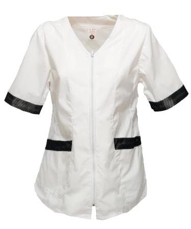 fratelliditalia.org Women's Smock Beautician Massage Black White Hairdresser Work Beauty Salon White S