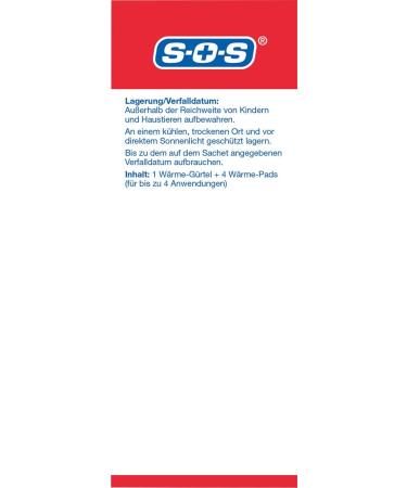 SOS Heat Belt for Back Pain Relief | 6 Thermal Straps & 4 Heat Pads | Effective Muscle Tension & Cramp Relief | Shop Internationally - Buy Online on GoSupps.com