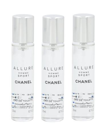 Chanel Allure Homme Sport Eau De Toilette Travel Spray Refills (3 Refills) 3x20ml Fresh 0.7 Fl Oz (Pack of 3) - Buy Online on GoSupps.com