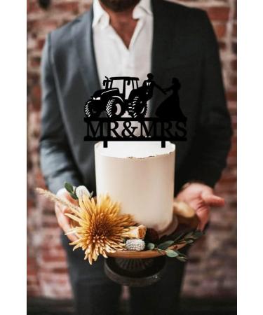 Funny Wedding Cake Topper - Bride Grabs Farmer Groom Who Just Got Off Tractor - Farmer Couple Cake Topper Mr&Mrs Wedding Cake Topper (Farmer) - Buy Online on GoSupps.com