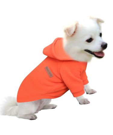 Hualisiji dogs hoodie dogs sweatshirt fleece sweater dog chihuahua sweater warm and light with a soft texture easy to wear and light colors (L orange) - Buy Online on GoSupps.com