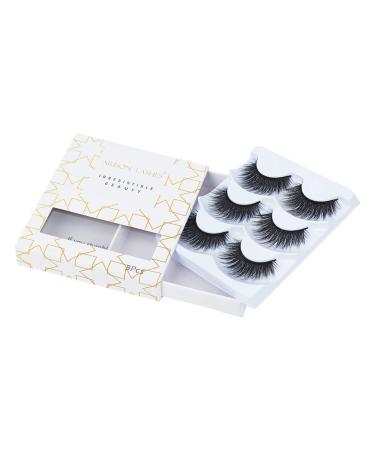 Arison Lashes 3 Pairs False Eyelashes 6D Mink Hair Eyelashes Natural Black Long Pure Handmade Reusable (6DGY25) E6DGY25