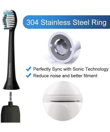 16-Pack Philips Sonicare Compatible Whitening Clean Replacement Brush Heads - 8 White & 8 Black - Buy Online on GoSupps.com
