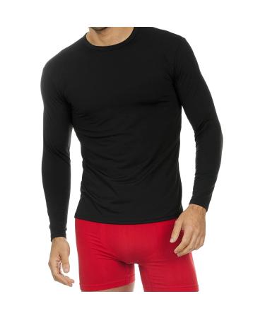 Thermajohn Thermal Shirts for Men Long Sleeve Thermal Compression Shirts for Men Base Layer Cold Weather Black Medium