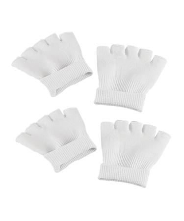 Ipetboom 2 Pairs Five Toe Half Socks Toe Spacers for Feet Heel Sleeves Toe Socks Toeless Socks Pedicure Sock Half Foot Socks Toe Spacer Socks Gelt Cosmetic Latex Silk White Fish Mouth Socks