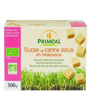 PRIMÉAL Red Cane Sugar In Pieces Organic 500g 1 Unit