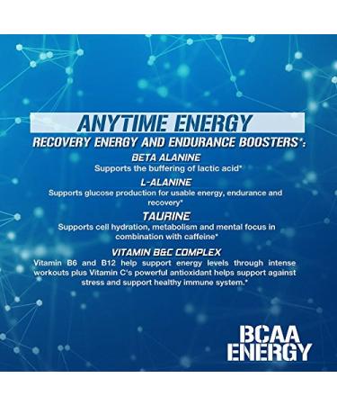 Evlution Nutrition BCAA Anytime Energy Powder - Pre Workout Powder with BCAAs Amino Acids Post Workout Recovery Drink Vitamin C Vitamin B12 Muscle Recovery Endurance (30 Servings Blue Raz V2) - Buy Online on GoSupps.com
