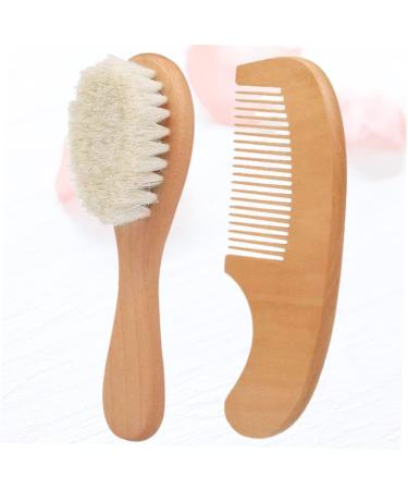 GLSTOY 2pcs Newborn Baby Gift Set - Infant Hair Brush and Wooden Comb | Baby Bristle Brush for Bathing | Toddler Shower Brush and Comb Set - Buy Online on GoSupps.com